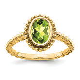 14k Oval Peridot Ring